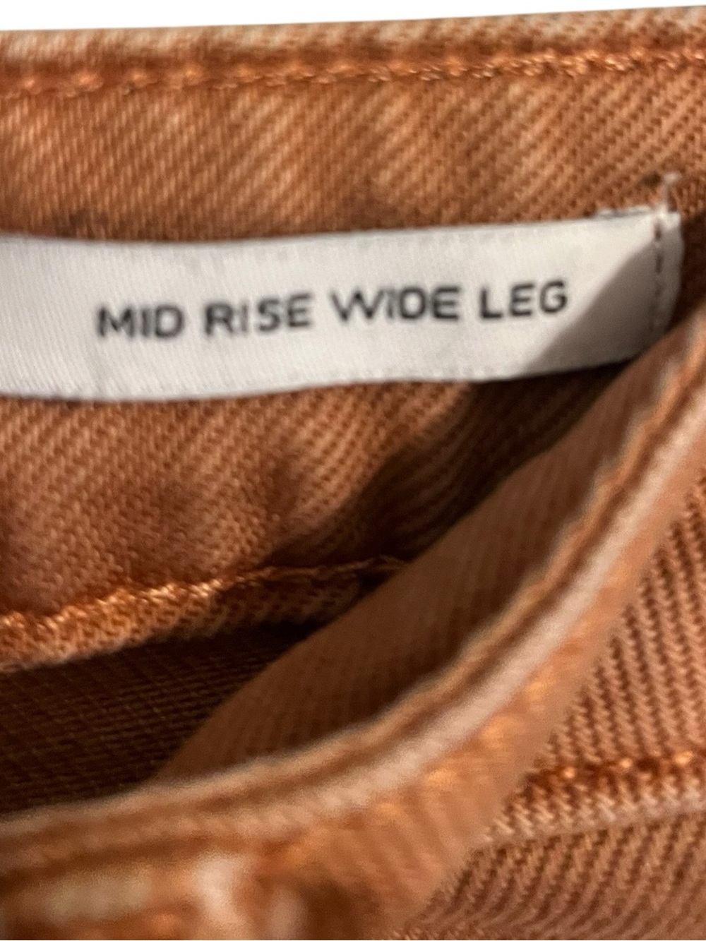 Rust Mid Rise Wide Leg Cropped Jeans Raw Hem Saddle Western Boho Size 28 - Picture 5 of 8
